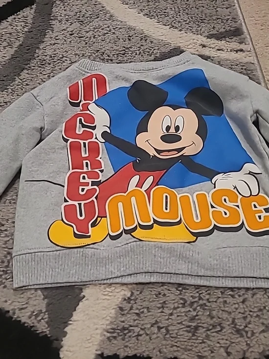 Disney Junior Mickey Mouse Toddler Sweatshirt Size 2T GrayGraphic Print Pullover - Picture 3 of 10